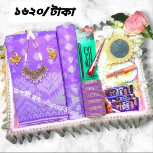 পার্পেল জামদানী শাড়ি প্যাকেজ😍