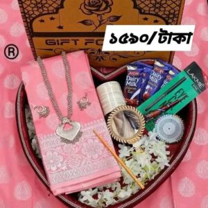 প্রিমিয়াম বাজেট কম্বো / প্রিয় মানুষের জন্য সেরা গিফট প্যাকেজ । মিস্টি কালার কাতান শাড়ি