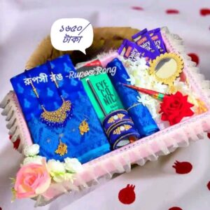 টাংগাইলের অরিজিনাল জামদানী শাড়ি+ কম্বো সেট নীল কালার💙 😍