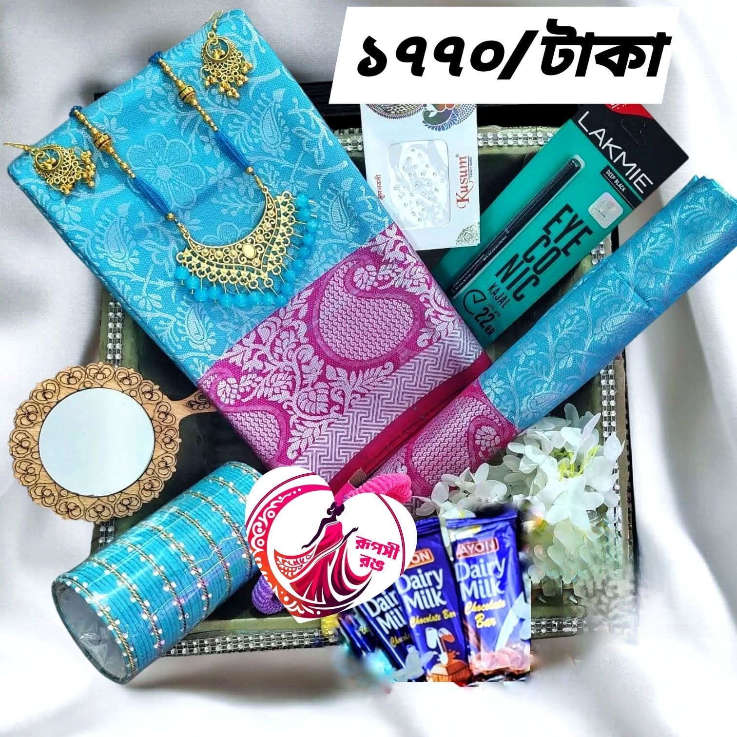 অরিজিনাল টাংগাইলের কাঞ্জিভরম সফট সিল্ক শাড়ি কম্বো 😍